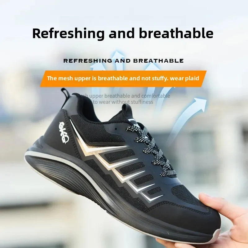 New Lightweight and Breathable Labor Protection Shoes for Men and Women Anti Smashing and Anti Piercing Steel Toe Safety Shoes