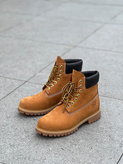 Men Fashion Outdoor Shoes Genuine Leather Yellow Boots 2025 Male Casual Waterproof Boots