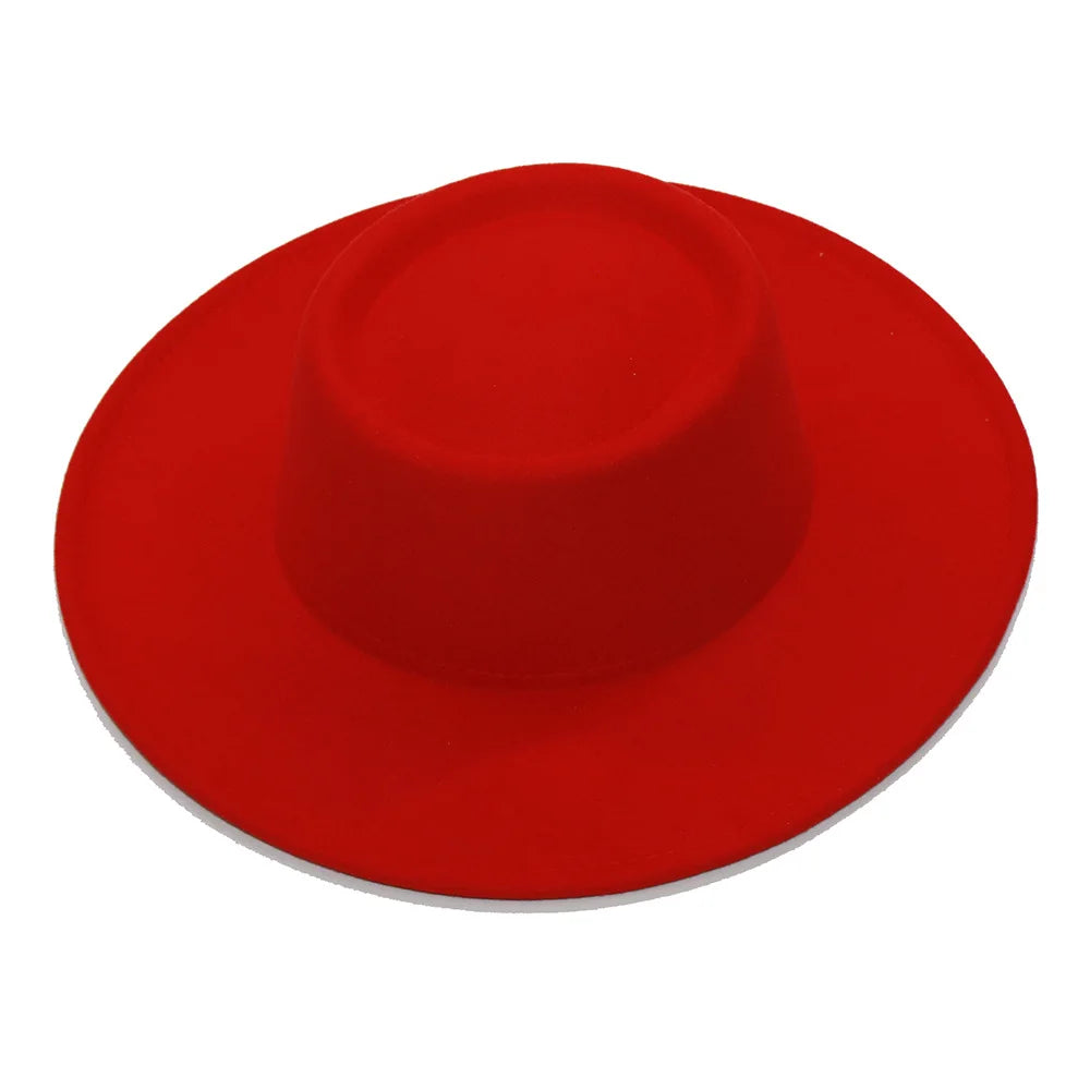 Fedora Hats Men Women 8.5CM Wide Brim Wool Felt Jazz Hats 2023 British style Dress Formal Panama Cap