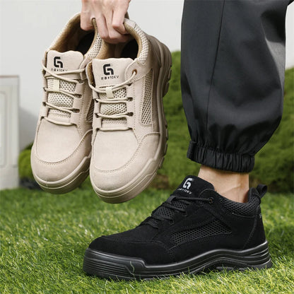 Fashion 2025 Plastic Toe Summer Breathable Labor Shoes Composite Toe Cap Indestructible Work Safety Boots Sneakers Male Footwear