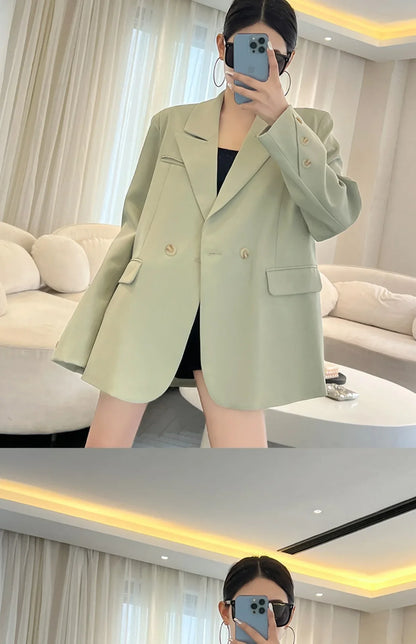 Coat Women Blazer Coats Turn Down Collar Blazers Jackets Y2k Streetwear Work Suits Elegant Splice Casual Jacket 2026 Spring