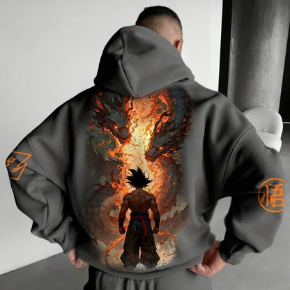 DRAGON BALL Men's Hoodie Sweatshirt Son Goku Anime Spring Autumn and Winter Boys Cotton Trend Long-sleeved Parent-child Outfit