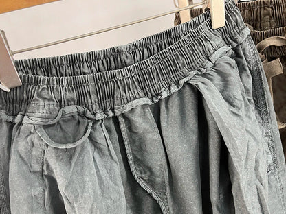 High Quality Snow Wash Distressed Cargo Pants Men Korean Fashion Plus Size Harem Pants Streetwear Joggers Casual Baggy Trousers