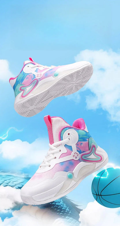 Children Basketball Shoes Breathable Mesh Boys Fashion Sneakers Girls School Sport Shoes Kids Casual Trainers Outdoor Athletic