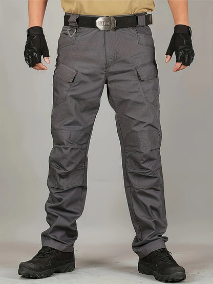Plus Size Men's Thin Cargo Pants With Side Pockets For Spring Summer Tactical Oversized Loose Punk Pants Big And Tall Guys