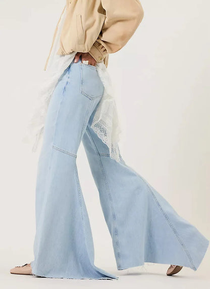 Streetwear Vintage Skinny Washed Flared Jeans Women Korean Fashion High Waist Slim Straight Pants 2025 New Casual Flared Jeans