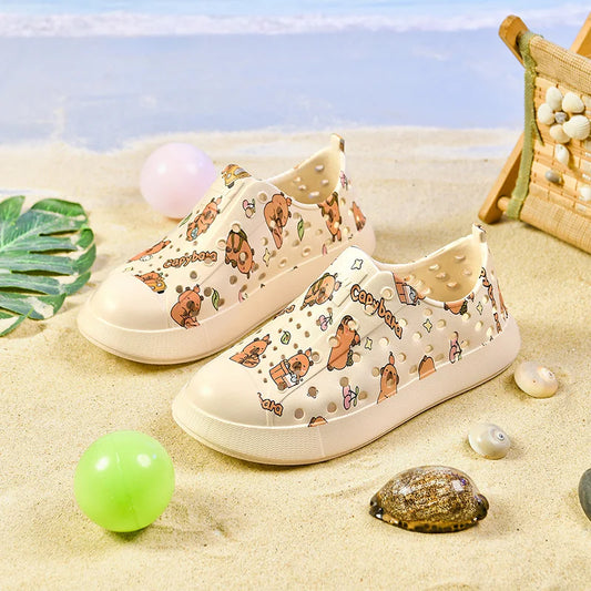 Cartoon Printing Boys Barefoot Shoes Summer Beach Non-slip Comfortable Kids Shoes Cute Closed Toe Breathable Girls Sandals