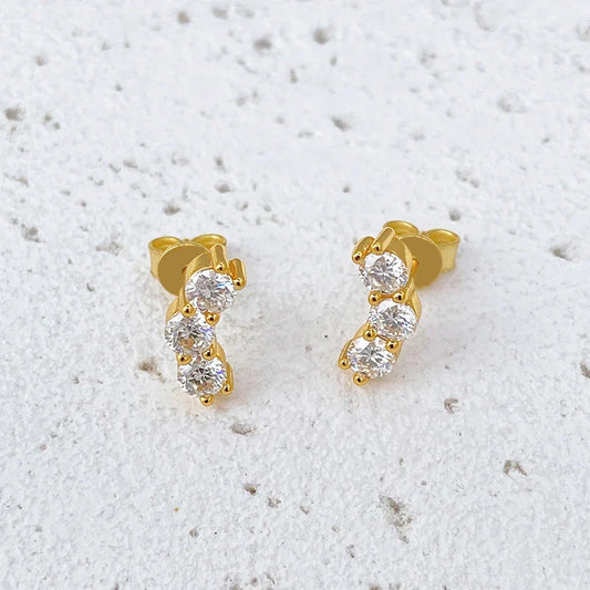 D 3.5mm Moissanite Stud Earrings Lab Diamond 925 Sterling Silver Gold Plated Gemstone Wedding Earring Jewelry Certified