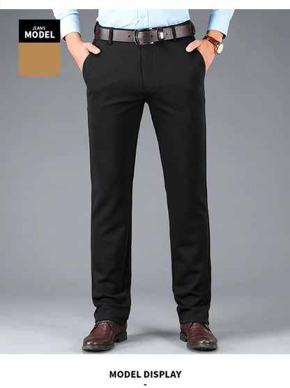 Spring Autumn Men's Casual Business Suit Pants Sports Stretch Suit Pants  Male Trousers Big Size Loose Straight Dress Pants