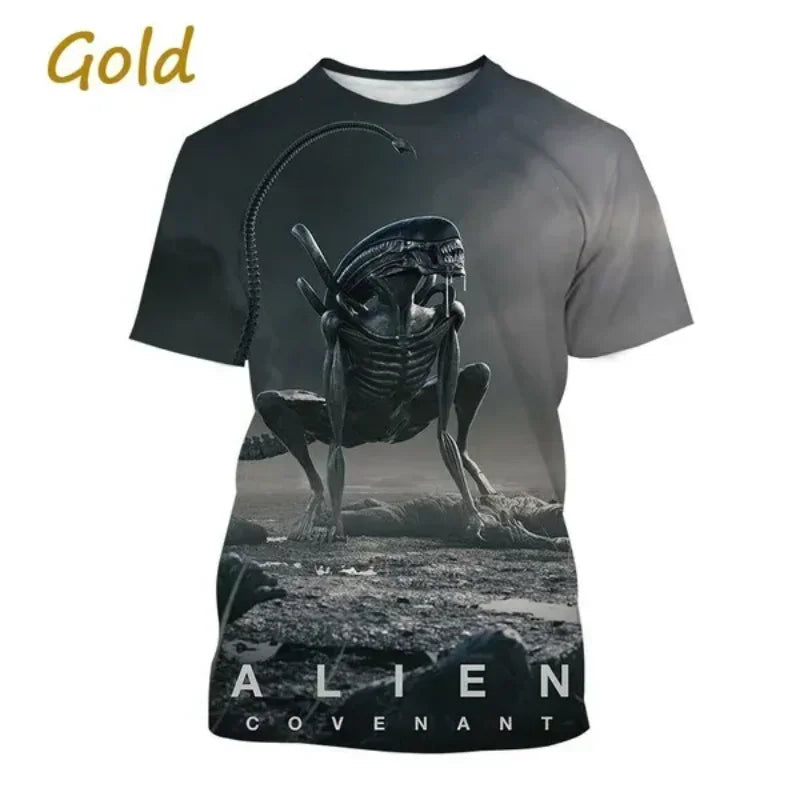 Fashion Men Clothing New Alien Creature 3D Print T-shirt Personalized Casual Oversized T Shirt Harajuku Street Unisex Tops Tees