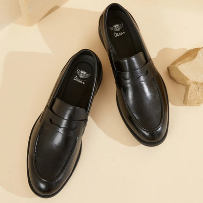 Fashion New Arrival One-Strap Over-the-Waterloo Loafers Business Formal Classic Breathable Men's Leather Shoes Round-Toe Versati