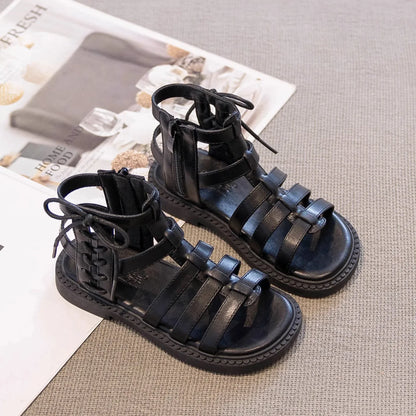 2026 Children Sandals High-top Kids Girls Sandals Baby Sandals High Quality Flat Cut-Outs Beach Sandals