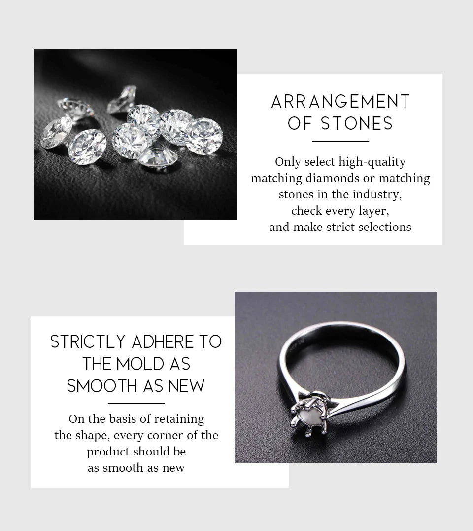 Fashion S925 Sterling Silver Engagement Classic Moissanite Diamond Ring for Women Men Real Jewelry With Certificate