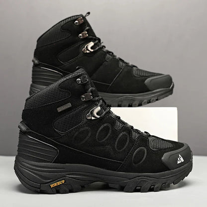 High-Top Men Hiking Boot Winter Outdoor Shoes Lace-Up Non-slip Sports Casual Trekking Boots Man Suede Warm Shoes