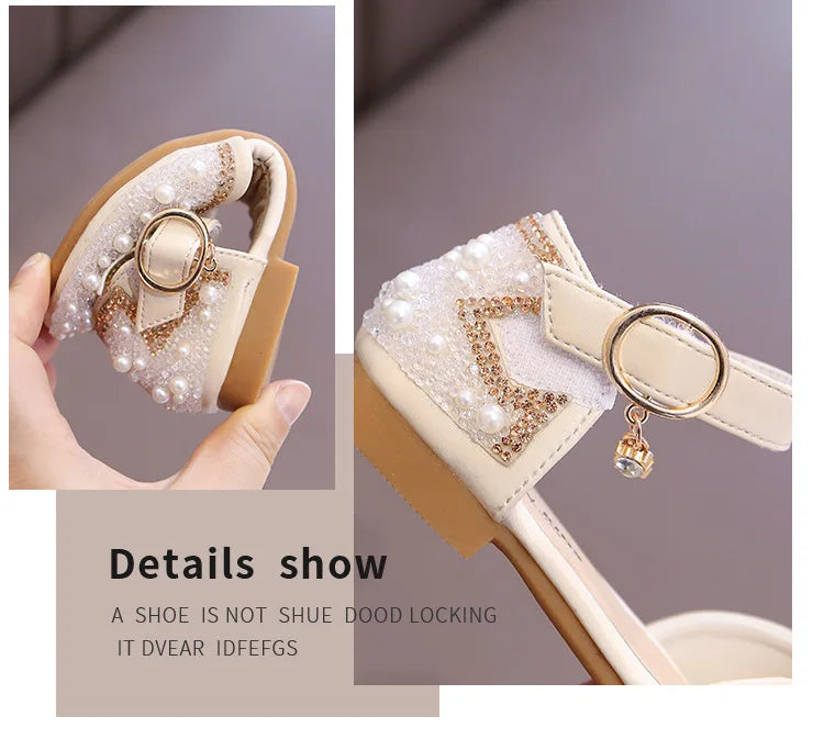 2025 New Summer Style Fashionable Comfortable Casual and Elegant Flat Bow Toe-toe Beaded Wear-resistant Girls' Leather Shoes