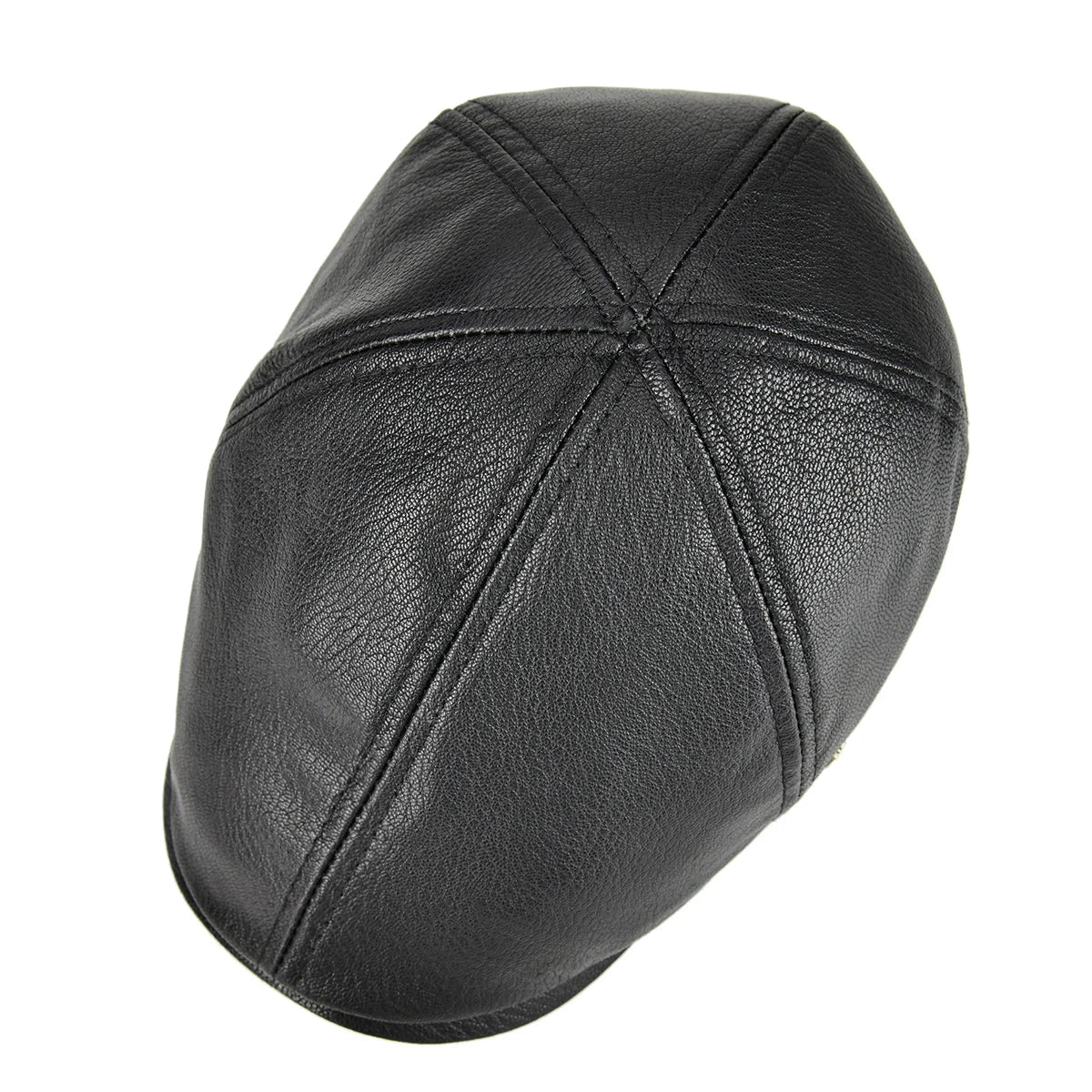 Lambskin Leather Ivy Newsboy Caps 6 Panel Cabbie Beret Hat Ivy Irish Gatsby Flat Driving Beret