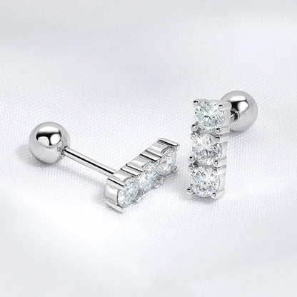 0.6CTTW Screw Buckle Moissanite Stud Earrings for Women Lab Created Diamond Wedding Jewelry S925 Sterling Silver Earring