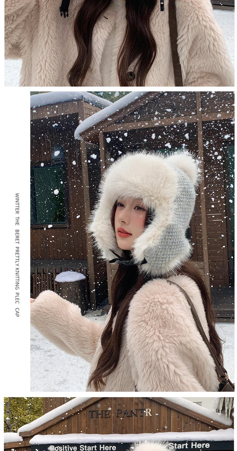 Russian Hat Ushanka Thick Warm Fluffy Fur Hat Women Snow Ski Earflap Cap Female Knitted Hat Skullies Beanies Bomber Hats