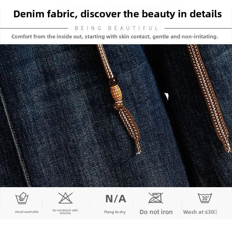 Slimming Wide Leg Jeans Women's Casual Straight Cut Spring Autumn ular plus Size Cotton Stretch Denim Pure Color