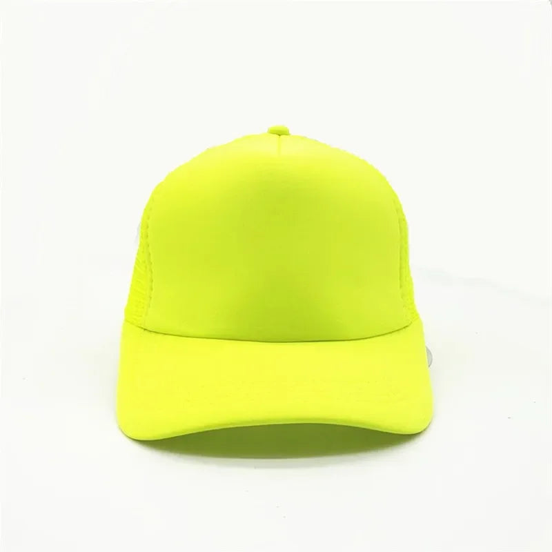 Unisex Cheaper 5 Panel Trucker Hat For Adult Summer Net Baseball Cap Men Women Sponge Mesh Adjustable Sun Hat Visor