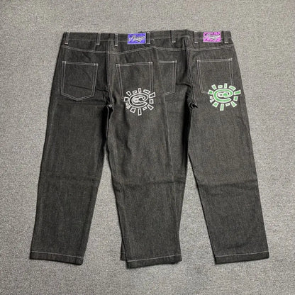 New Always Jeans High quality Printed Embroidery Straight Jeans Black Pants Men Jeans Printing Trend Street Wear AlwaysJeans Men