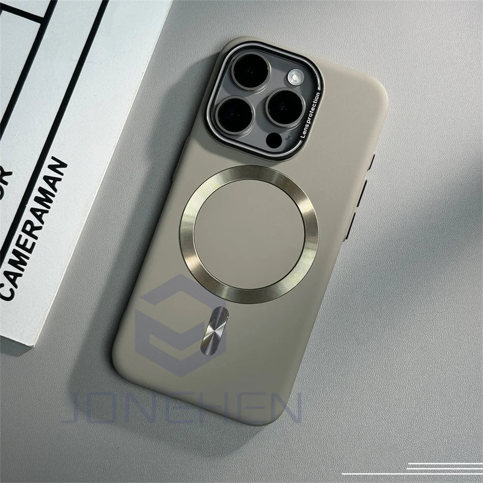 Luxury Solid Color Matte Magnetic Wireless Charge Case For Magsafe For iPhone 15 14 13 12 16 17 Pro Max Ultra Thin Hard PC Cover
