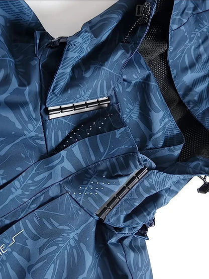 Men's Casual Lightweight Waterproof Windbreaker Jacket, Full Zip Up Hooded Shell Outdoor Hiking Coat For Autumn Size
