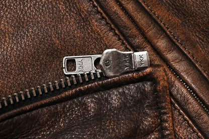 2025 Vintage Camel Yellow Genuine Leather Jacket Real Natural Cowhide Men Motorcycle Biker Coat Mens Slim Calf Skin Coat