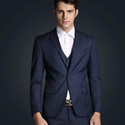 Blazers Pants Vest New Fashion Men Business Casual Suits / Male Solid Color Three Piece Sets Jacket Coat Trousers Waistcoat