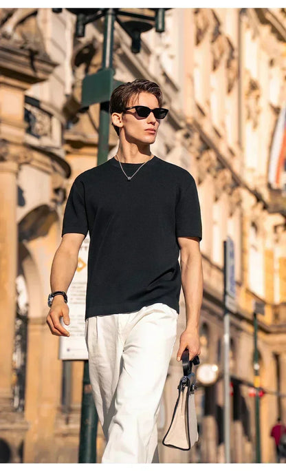 High-quality Crew-neck Short-sleeved Men's Tshirt JoJo Bizarre Adventure Shirt Jotaro Kujo Tshirt Dio Giorno T-Shirt Anime Shirt