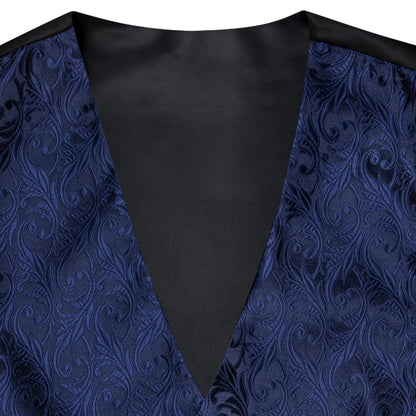 Men's Classic Floral Vest & Tie Hanky Cufflinks Set – Waistcoat for Weddings Events Party Gift
