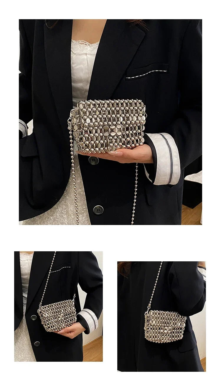PU Sense of Luxury Solid Color Evening Bags Hollow Out Temperament 2025 Hot Sale Ladies Bags Versatile Fashion Shoulder Bags