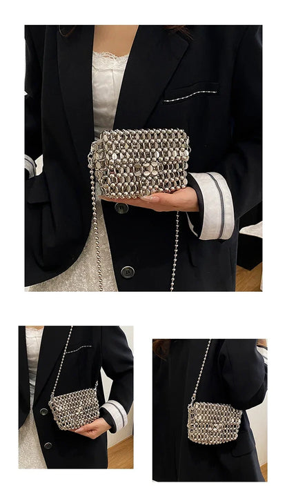 PU Sense of Luxury Solid Color Evening Bags Hollow Out Temperament 2025 Hot Sale Ladies Bags Versatile Fashion Shoulder Bags