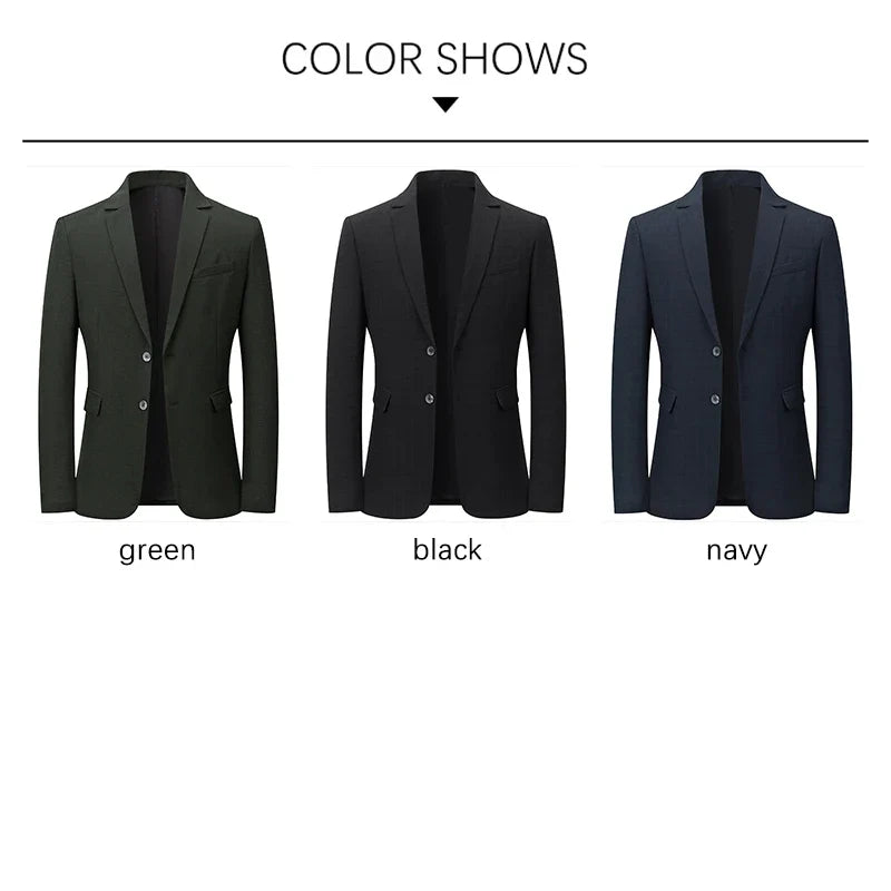 Brand Business England Style Men Suit Slim Fit Easy Care Spring Autumn Wedding Black Formal Blazer for Men Clothing