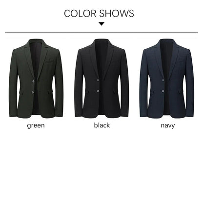 Brand Business England Style Men Suit Slim Fit Easy Care Spring Autumn Wedding Black Formal Blazer for Men Clothing