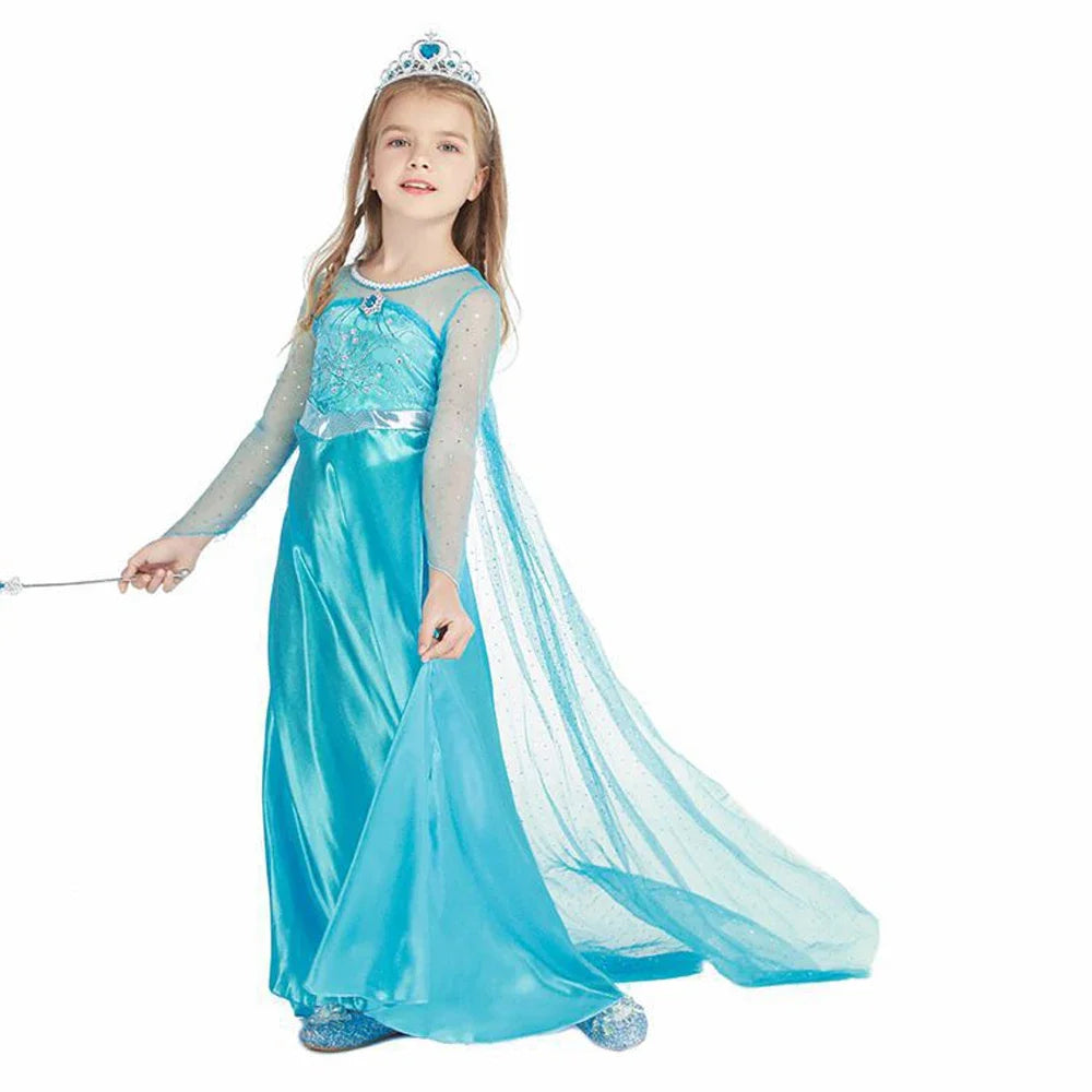 Elsa Dress for Girls Birthday Princess Dress For Kids Halloween Carnival Easter Party Cosplay Girls Costume