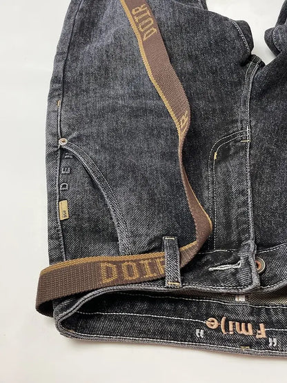 High Quality Fashion Luxury Washed Men's Slim Jeans Elasticity Black and Gray Classic Designer Cargo Denim Boyfriend Jeans Men