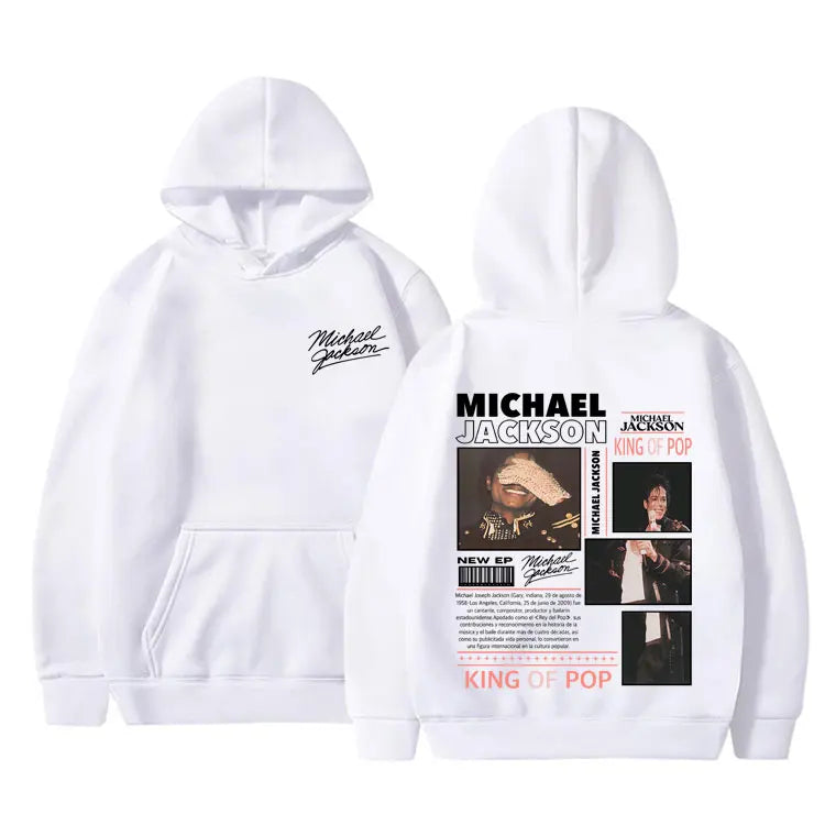 Michael Jackson King of Pop Graphic Hoodie Men Women Vintage Gothic Rock Sweatshirt Male Hip Hop Punk Oversized Pullover Hoodies