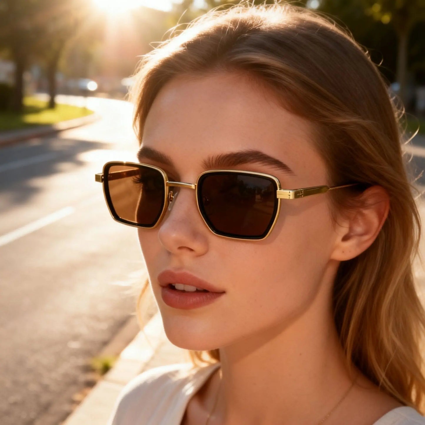 Vintage High-end Metal Steampunk Sunglasses Men Square Polarized Sun Glasses Women Stylish Retro Brand Shades Male Female UV400