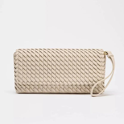 Luxury Woven Women's Bag Fashion PU Leather Shoulder Bags for Women Cover Flap Envelope Crossbody Bag Designer Bags Clutch Purse