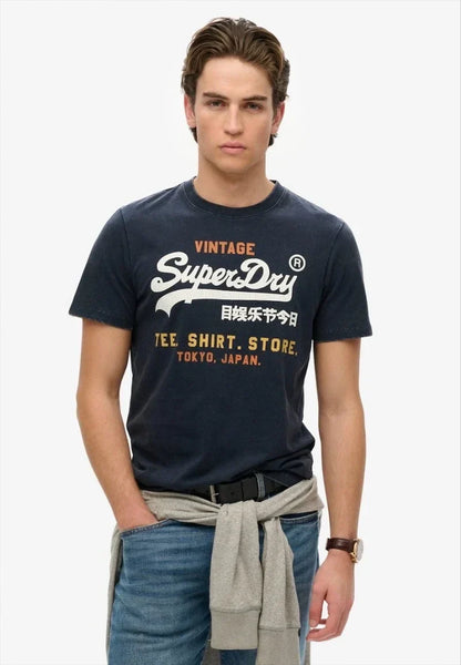 Retro SuperDry Style Japanese Logo Graphic T Shirt for Men 100% Cotton Oversized Streetwear White 2026 New