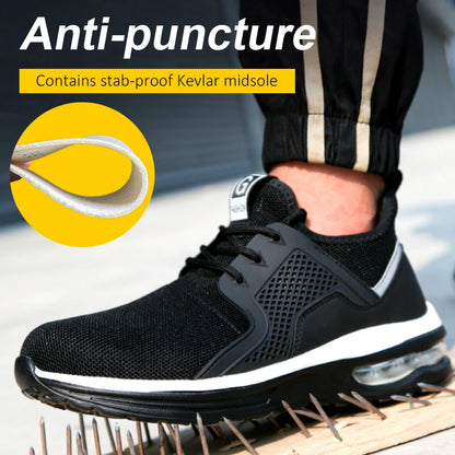 Steel Toe Safety Shoes Men Puncture Resistant Men's Work Shoes Lightweight Men Shoes Safety Bootss Men's Sports Shoes