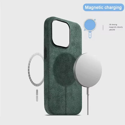 Premium Soft Suede Metal Camera Lens Protection Magnetic Phone Case for IPhone 16 15 14 Plus 13 12 Pro Max shockproof Back Cover