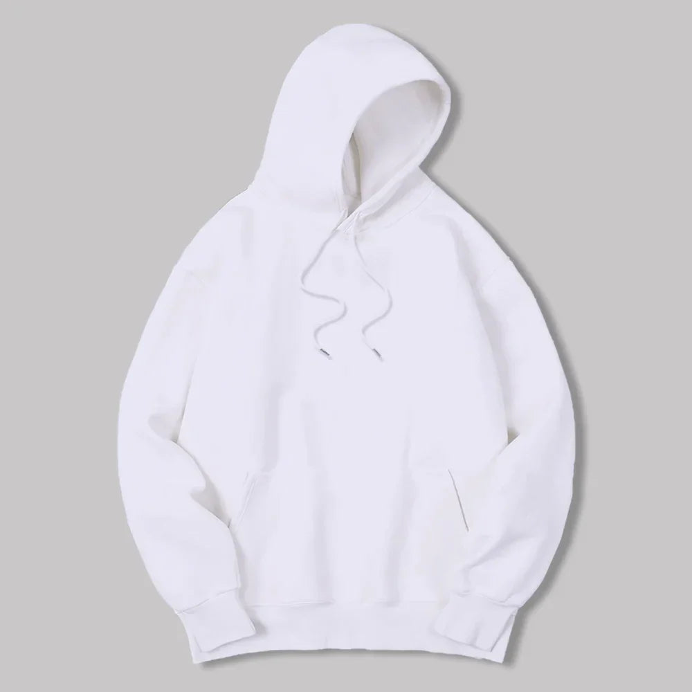 2025 Men's Solid Color Hooded Sweaters Men's Warm Wool Sweater Fashionable Street Clothing Loose  Breathable Jersey Brand Hooded