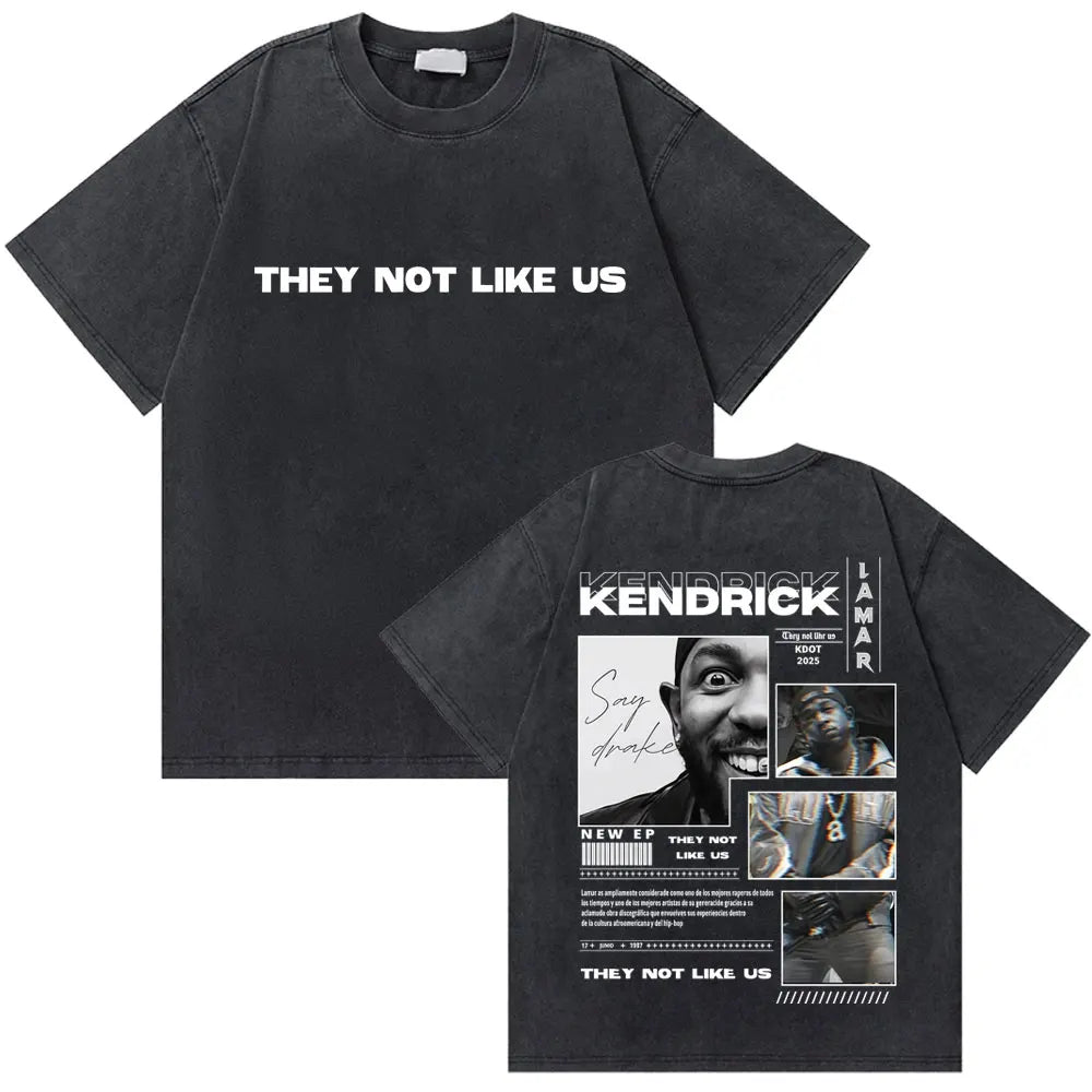 Washed Vintage Rapper Kendrick Lamar Good Kid Money Trees T-shirts Men Hip Hop Retro Oversized Tshirt Male Fashion Trend T Shirt