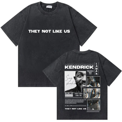 Washed Vintage Rapper Kendrick Lamar Good Kid Money Trees T-shirts Men Hip Hop Retro Oversized Tshirt Male Fashion Trend T Shirt