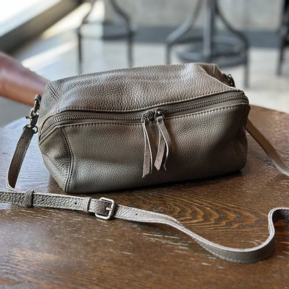 2026 New Leisure Genuine Leather Lightweight Women Shoulder Crossbody Bag Retro Soft Cowhide Versatile Bag