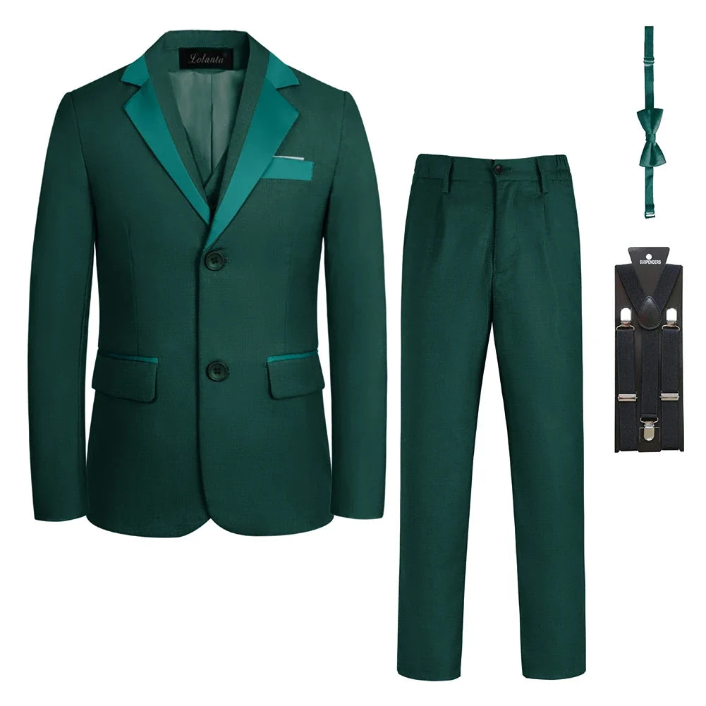 5Pcs/6Pcs Boys Suits Tuxedo Formal Blazer Page Boy Suit Slim fit for Wedding Party 2-14Years