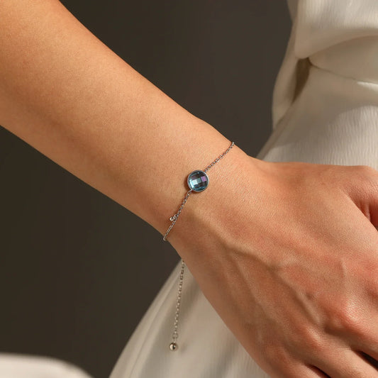 Bracelets simples ronds en argent sterling 925 avec zircons cubiques bleus, tendance quotidienne, pour femmes, bijoux fins, avec une vision à long terme
