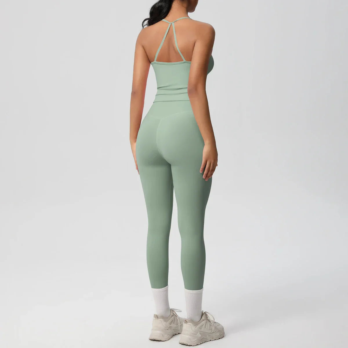 2PCS Yoga Set Nude Feeling Workout Sets Women Tracksuit Gym Push Up Fitness Running Workout Sportwear Sport Bra Leggings Suit